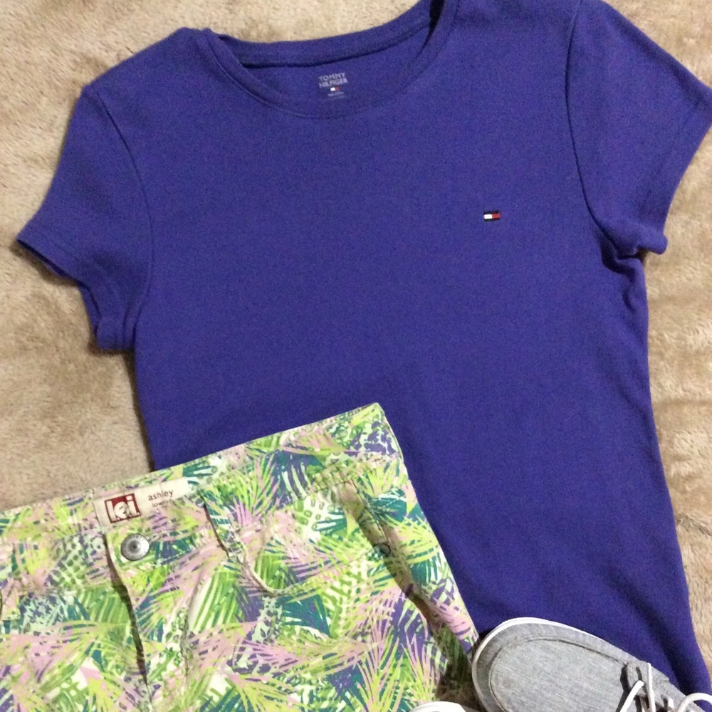 Tommy Hilfiger Pretty Purple Short Sleeve Shirt LG